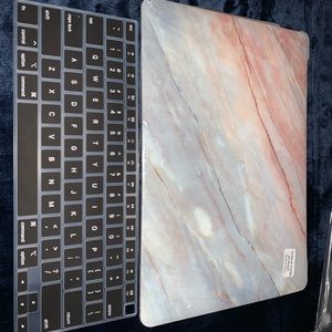 Pink and Blue Pastel Marble MacBook Air Laptop Case and Keyboard cover